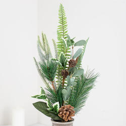 Artificial Pine Mixed Foliage Spray with Pine Cones