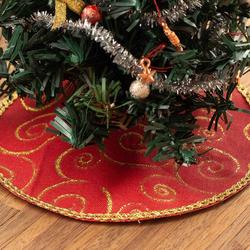 Miniature Red and Gold Tree Skirt