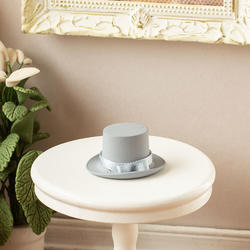 Dollhouse Miniature Gray Top Hat
