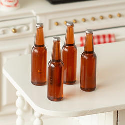 Dollhouse Miniature Brown Beer Bottles
