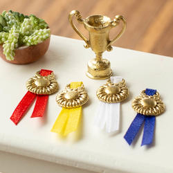 Miniature General Trophy and Award Ribbon Set