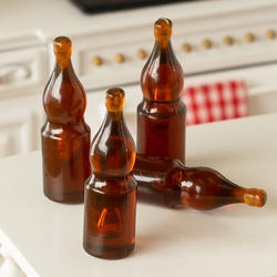 Dollhouse Miniature Brown Syrup Bottles