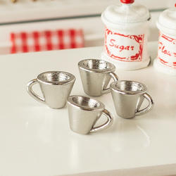 Dollhouse Miniature Silver Cups