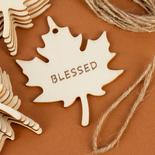 Unfinished Blessed Maple Leaf Wood Cutouts