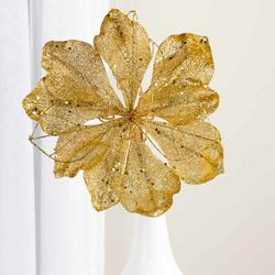 Gold Glittered Artificial Amaryllis Pick