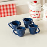 Dollhouse Miniature Blue Spatter Cups
