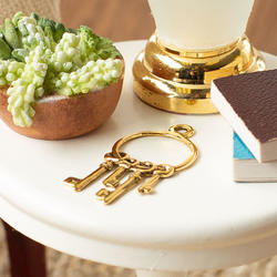 Dollhouse Miniature Ring of Brass Keys