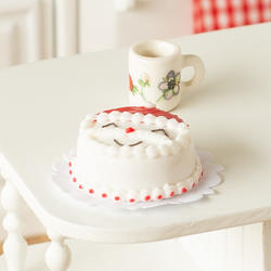 Dollhouse Miniature Santa Cake