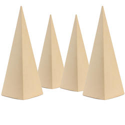 Assorted Size Square Pyramid Shaped Paper Mache Cones