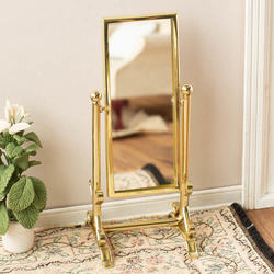 Dollhouse Miniature Gold Rectangular Floor Mirror