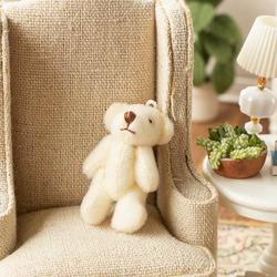 Dollhouse Miniature Big White Furry Teddy Bear