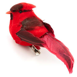 Artificial Cardinal Mushroom Bird