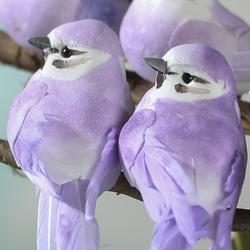 Purple Natural Feather Mushroom Bird