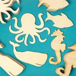 Unfinished Wood Assorted Ocean Animal Cutouts