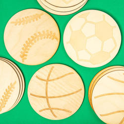 Unfinished Wood Sports Ball Cutouts