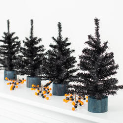 Black Artificial Canadian Pine Tree Set