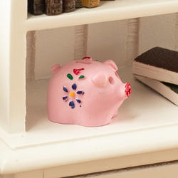Miniature Ceramic Pink Piggy Bank