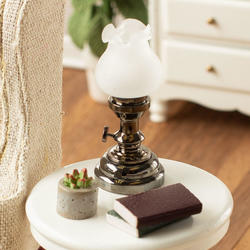 Miniature LED Copper Frosted Glass Tulip Table Lamp