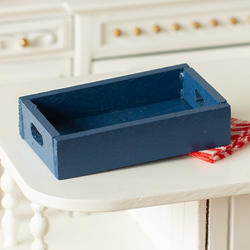 Miniature Blue Wood Look Empty Crate