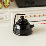 Dollhouse Miniature Black Teapot