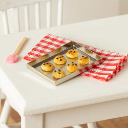 Dollhouse Miniature Pan of Cookies