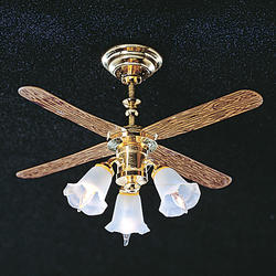 Dollhouse Miniature Ceiling Fan with Tulip Shades