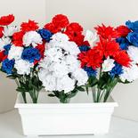 Patriotic Red, White and Blue Artificial Bush Assortment