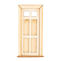 Dollhouse Miniature Unfinished Wood Door