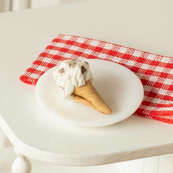 Dollhouse Miniature Cookies and Cream Ice Cream Cone