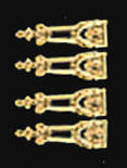 Dollhouse Miniature Knee Ornament Decorative Strips, Gold, 4 Pcs