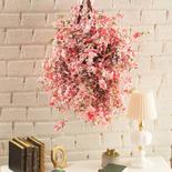 Miniature Hanging Basket of Tiny Pink Flowers