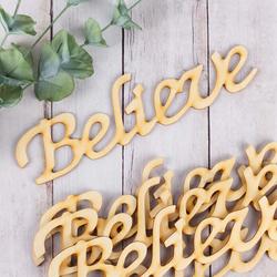 Unfinished Wood "Believe" Cutouts