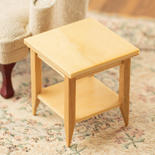 Dollhouse Miniature Oak Square End Table