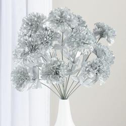 Metallic Silver Carnation Bush