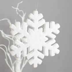 White Glittered Snowflake Ornament