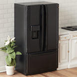 Miniature Black Refrigerator Bottom Freezer Dollhouse Appliance