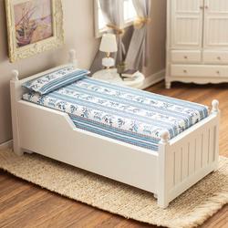 Dollhouse Miniature White Trundle Bed
