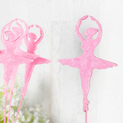 Glittered Pink Swan Ballerina Floral Picks