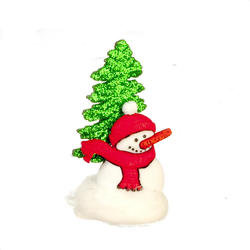 Dollhouse Miniature Red Snowman