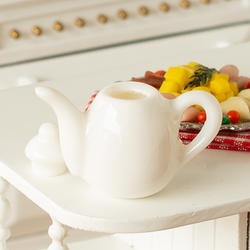 Dollhouse Miniature White Porcelain Teapot