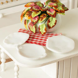 Dollhouse Miniature White Porcelain Luncheon Plate Set