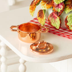 Dollhouse Miniature Copper Casserole Pan