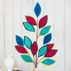 Red and Blue Fabric Leaf Spray