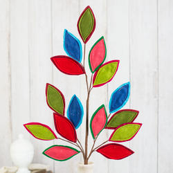 Red, Blue and Green Fabric Leaf Spray