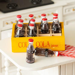 Dollhouse Miniature Soft Drink Cola Case in Yellow