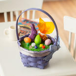 Dollhouse Miniature Lavender Wicker Easter Basket