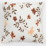 Dollhouse Miniature White Pillow with Brown Butterflies