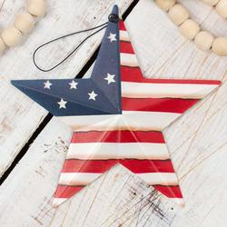 Patriotic American Flag Metal Tin Dimensional Star