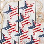 Patriotic American Flag Metal Tin Dimensional Stars
