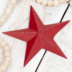 Weathered Red Dimensional Barn Star Ornament
